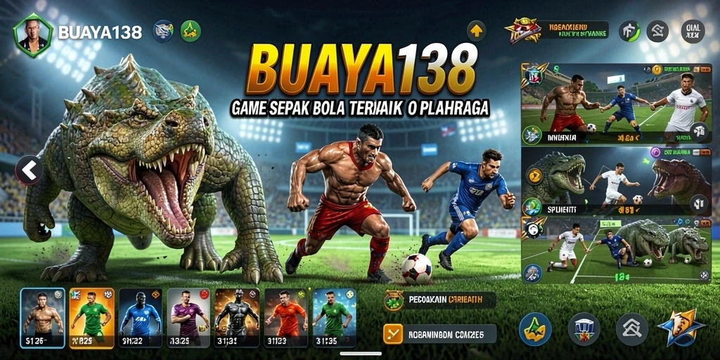 Tampilan gameplay BUAYA138 saat aksi di lapangan sepak bola.