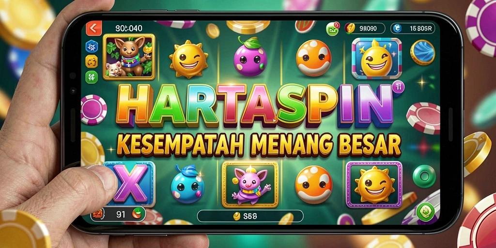 Tampilan menarik dari gameplay HARTASPIN yang mendebarkan.