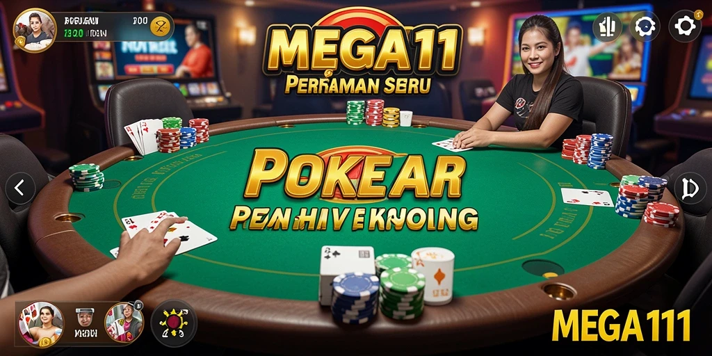 Tampilan menarik gameplay Poker di MEGA111.