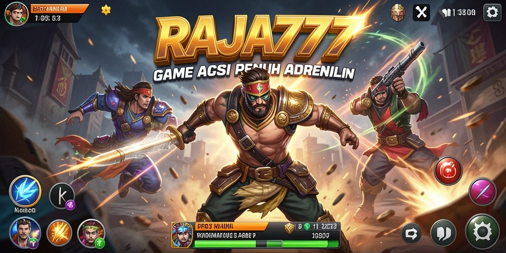 Tampilan gameplay RAJA777 yang penuh aksi dan tantangan seru.