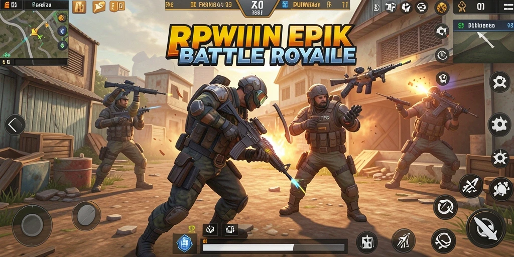 Tampilan gameplay intens dari RPWIN saat pertempuran Battle Royale.