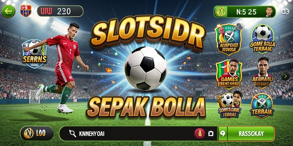 Screenshot SLOTSIDR menampilkan aksi seru dalam permainan sepak bola.
