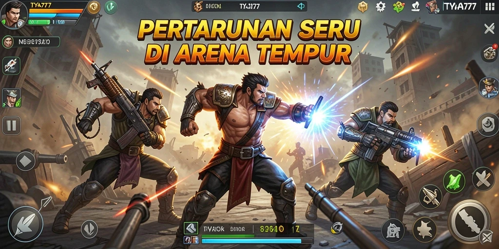 Gameplay seru dari TYA777 di arena pertarungan.