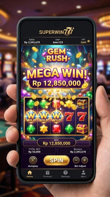 Tampilan utama superwin777 dengan berbagai kategori aplikasi.